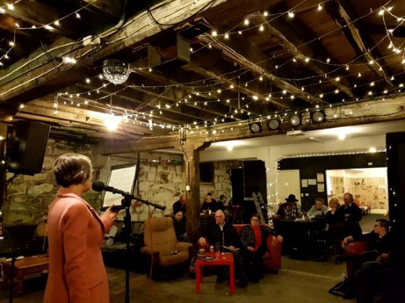 Lynette McClenaghan at September's Words Out Loud