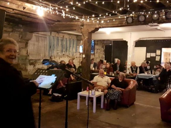 Glenys shares a yarn at November's Words Out Loud