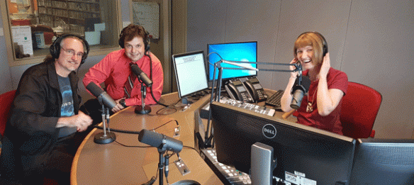 Jason Nahrung, Gavin McGrath and Magdalena Kazmierczak at ABC Radio Ballarat